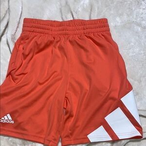 Adidas Orange Sports Shorts with White Detail